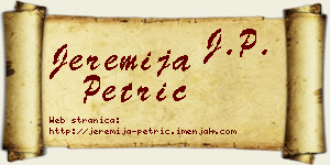 Jeremija Petrić vizit kartica